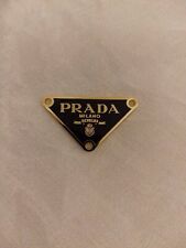 One  38mm Prada Logo Triangle Black with trim  gold tone  Button  Zipperpull picture