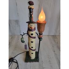 Santa's Workshop AS IS snowman Broom light up Xmas home decor crazy Mountain picture