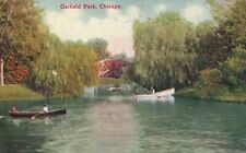 Vintage Postcard 1910's Garfield Park Boating Fishing Recreational Chicago ILL picture
