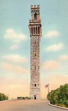 Vintage Linen Postcard Pilgrim Memorial Monument Provincetown Cape Cod MA picture