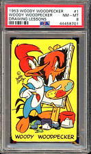 Rare 1953 Woody Woodpecker's Drawing Lessons#1 PSA 8 Cartooning/Art Card Vintage picture