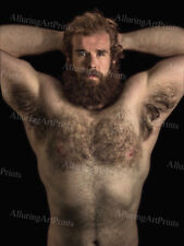 8x10 Male Model Photo Print Muscular Handsome Hairy Shirtless Hunk -RR32 picture