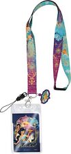 DISNEY ALADDIN Lanyard with Card Holder ID Badge Holder Zip Reel picture