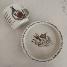 Wedgewood Beatrix Potter Peter Rabbit Cup And Bowl Set Vintage picture