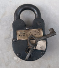 Antique Padlock Folsom State Prison 1880 Lock and Keys Vintage Slightly Rusty picture