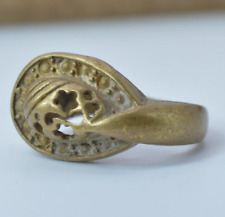 ANCIENT VERY RARE RING VIKING STYLE AUTHENTIC ARTIFACT BRONZE ANTIQUE AMAZING picture
