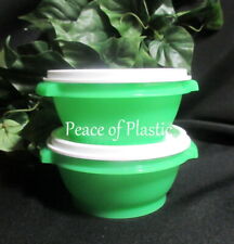 Tupperware New Green Servalier Bowls 10 oz. Set of 2 Storage Snack Containers picture