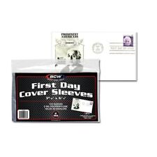 (100) Pack of BCW First Day Cover FDC Crystal Clear Poly Protective Sleeve picture