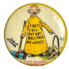 1896 High Admiral Cigarettes Yellow Kid 40 Outcault Pinback Button CROQUET picture