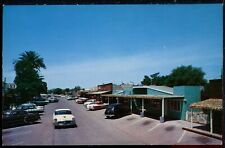1960's Scottsdale Arizona Main Street Stores Old Cars Vintage Postcard picture