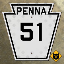 Pennsylvania Route 51 highway marker 1940 road sign Uniontown Darlington 12x12 picture