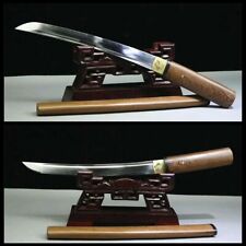 Japanese Short Sword Samurai Wakizashi Katana Sharp Clay Tempered T10Steel Blade picture