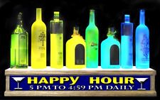 2’ LIGHTED HAPPY HOUR LIQUOR BOTTLE , SHOT GLASS DISPLAY SHELF picture
