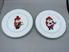 Two Vintage Fits And Floyd Christmas Plates Santa At Play 1976 picture