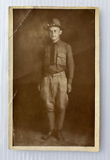 WWI  Army soldier doughboy uniform WW1 Vintage RPPC real photo postcard picture
