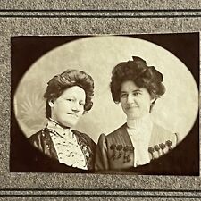 Antique Miniature Cabinet Card Photograph Lovely Women Mother & Grown Daughter picture