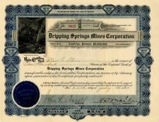 Dripping Springs Mines Corporation - Stock Certificate - Mining Stocks picture