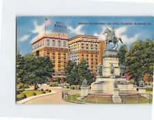 Postcard Washington Monument & Hotel Richmond Virginia USA picture