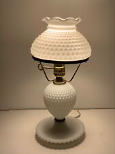 Vintage Small Milk Glass Hobnail Lamp 14 in. picture