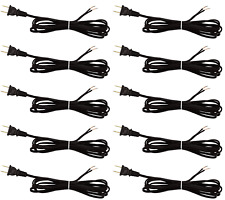 Black Lamp Cord, 12 Foot Long Replacement Repair Part, 18/2 SPT-1 Wire - 10 Pack picture