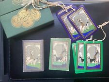 Antique c1926 Congress Bridge Set sealed Playing Cards tally On Leash, Promenade picture