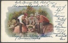 1893 Gold Miners Prospecting in Stream W.M. Rhoads American Western Postcard picture