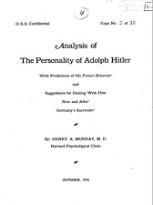 240 Page 1943 U.S. OSS Confidential Analysis - Personality Of Adolf Hitler on CD picture