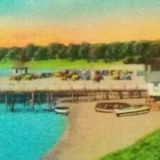 New Pier Onset Massachusetts Linen Postcard picture