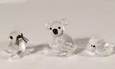 Swarovski Crystal Lot of 3 Mini Figurines, Koala Bear, Duck, Walrus, No Boxes picture