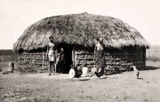 Zulu Family Outside Their Kraal In South Africa 1930 OLD PHOTO picture