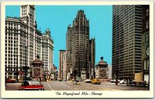 Magnificent Mile Chicago Illinois IL Wrigley Building Tribune Tower Postcard picture