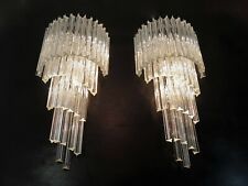 Monumental pair of vintage Murano wall sconce – 41 trasparent triedri -Arianna picture