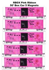TTX Rail Box Pink Ribbon 50' Box Car 5 magnets (wholesale set) by Andy Fletcher picture