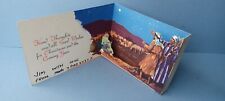 C1950s BOX POP-UP 3D SCENE CHRISTMAS CARD SHEPHERDS, SHEEP, & STAR - BRENT PRESS picture