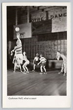 Postcard Cashman Hall What a Court kids playing basketball RPPC Real Photo picture