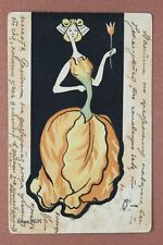 Madame Tulipe Glamor Fancy woman - flower. Antique Art Nouveau postcard 1903s🌷 picture