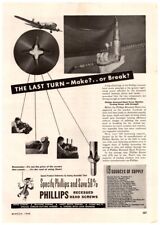 1942 Phillips Recessed Head Screws, Vintage WW2 Print Ad picture