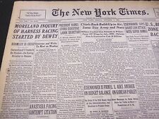 1953 OCT 9 NEW YORK TIMES - MORELAND INQUIRY OF HARNESS RACING STARTED - NT 4698 picture