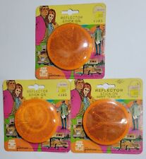 1970s Stick On Orange Reflector Amber Class A Set of 3 Retro Graphics Movie Prop picture