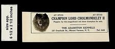 1921 Champion Lord Cholmondeley II Chow Puppies Vintage Print ad 015410 picture