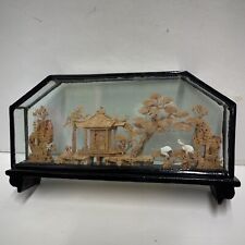 Chinese Cork Carving Diorama Imperial Tombs Numbered 3-D Cranes Garden Temple picture