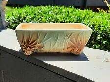 Vtg. McCoy Rustic Line Rectangular Planter with Pinecones in  Celedon & Brown picture