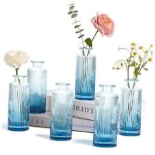  Glass Bud Vases Set of 6, Small Bud Vase in Bulk, 6 Pcs Gradient Grey Blue picture