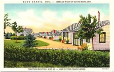 Bob's Bar-B-Q Restaurant & Cabins Rolling Prairie Indiana Linen Vintage Postcard picture
