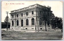 Grand Haven Michigan~Post Office Bldg Street View~B&W Photo~Postmarked~Postcard picture