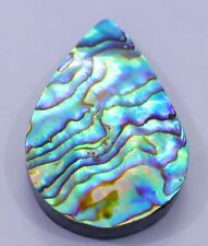 43 CT 100% NATURAL RAINBOW FIRE ABALONE SHELL PEAR CABOCHON GEMSTONE EM-672 picture