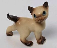 Vintage Hagen Renaker Mini Siamese Tom Cat Kitten Porcelain Figurine Blue Eyes picture