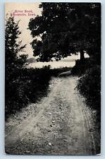 Bonaparte Iowa IA Postcard River Road Grass And Trees Scenic View 1911 Antique picture
