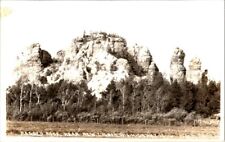 Vintage Real photo postcard RAGGED ROCK NEAR  NEW LISBON WIS highway 12-16 unpos picture