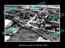 OLD LARGE HISTORIC PHOTO PARNELL IOWA AERIAL VIEW OF THE TOWN c1950 picture
